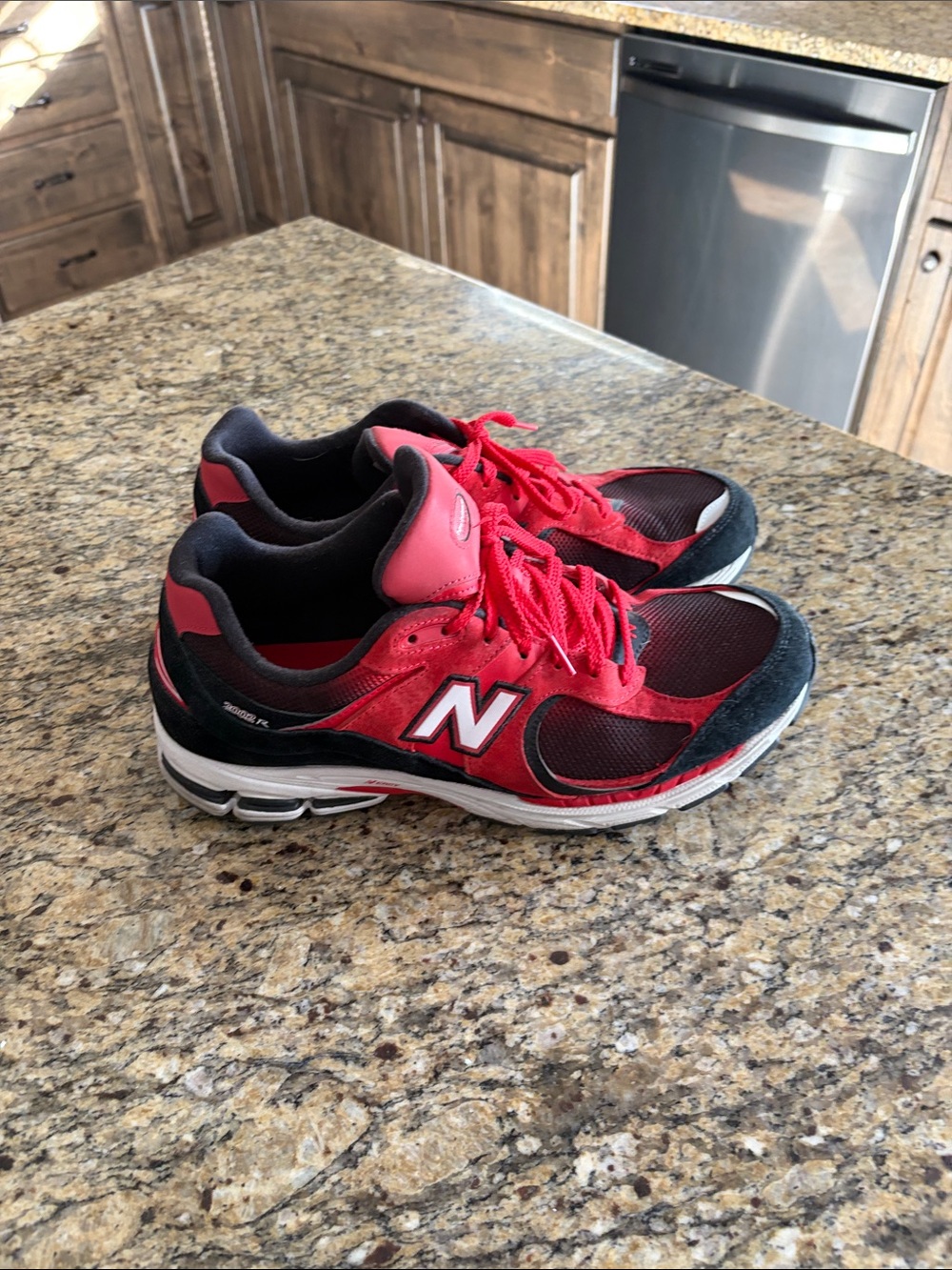 New Balance Red and Black Athletic Sneakers